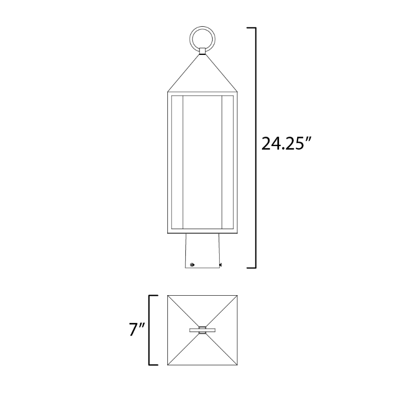 Maxim 30070 Aldous 1-lt 24" Tall Outdoor Post Mount