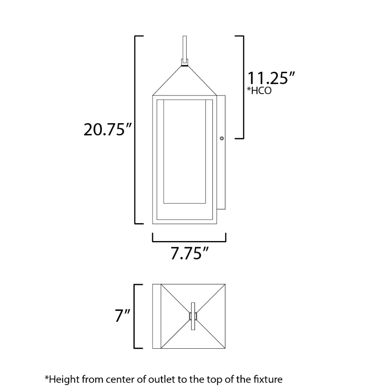 Maxim 30073 Aldous 1-lt 20" Tall Outdoor Wall Sconce