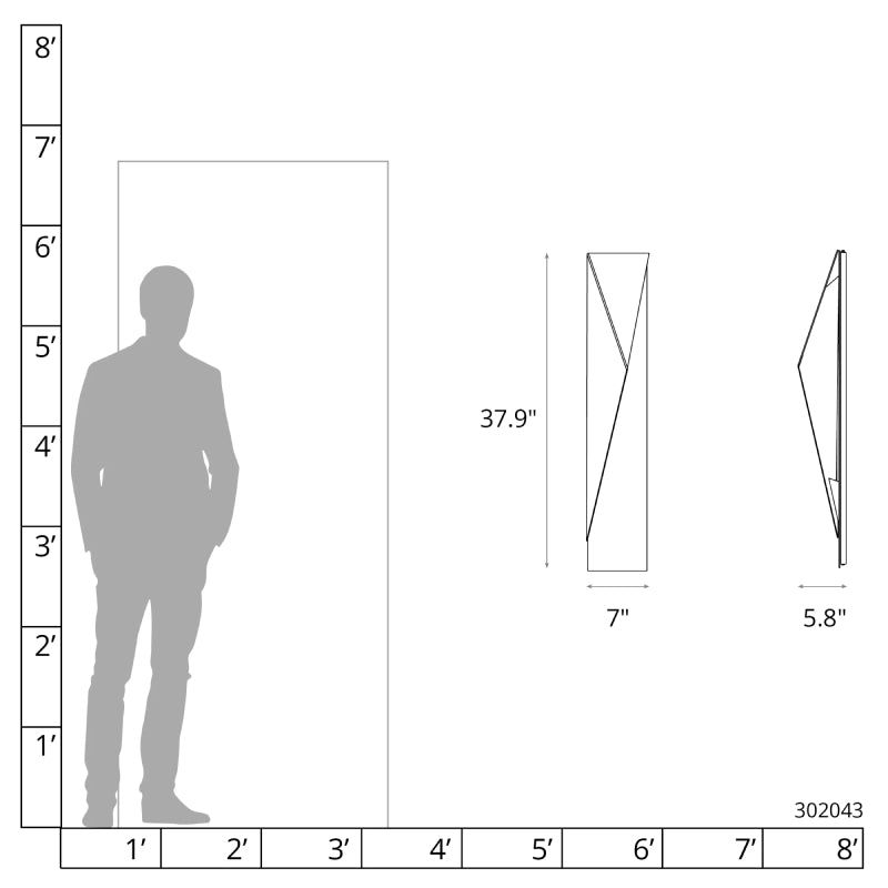 Hubbardton Forge 302043 Carbon 1-lt 38" Tall Outdoor Wall Sconce