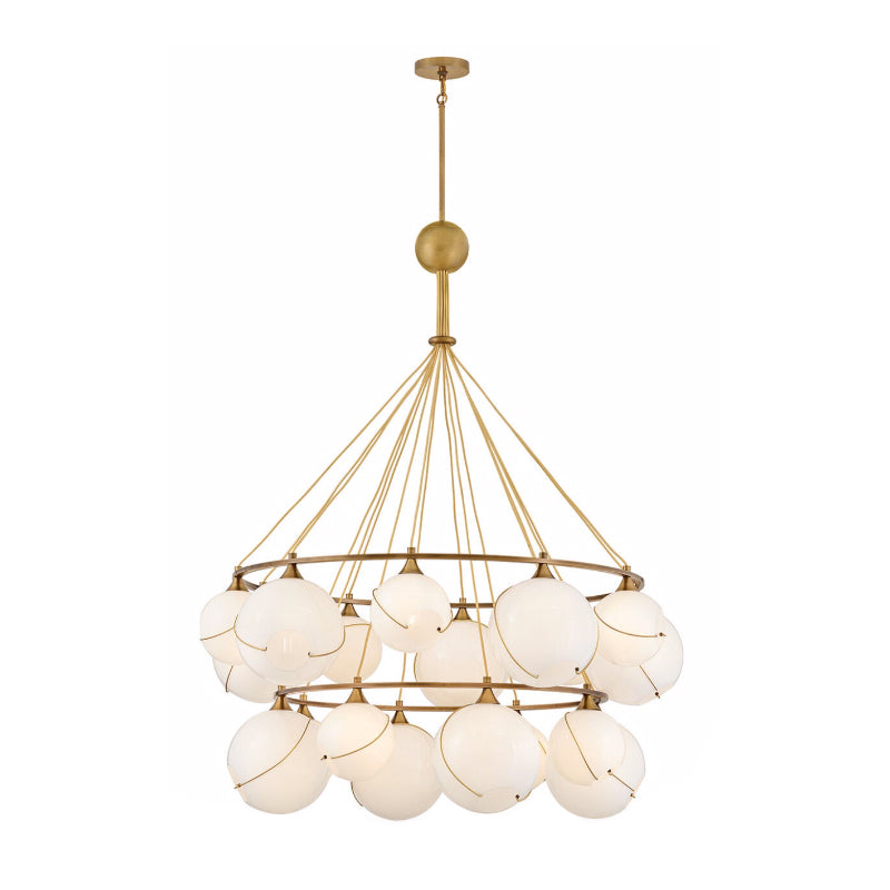 Hinkley 30308 Skye Extra Large 18-lt 53" LED Two Tier Chandelier - Cased Opal Glass