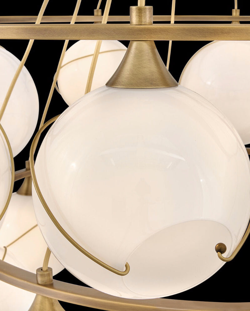 Hinkley 30308 Skye Extra Large 18-lt 53" LED Two Tier Chandelier - Cased Opal Glass