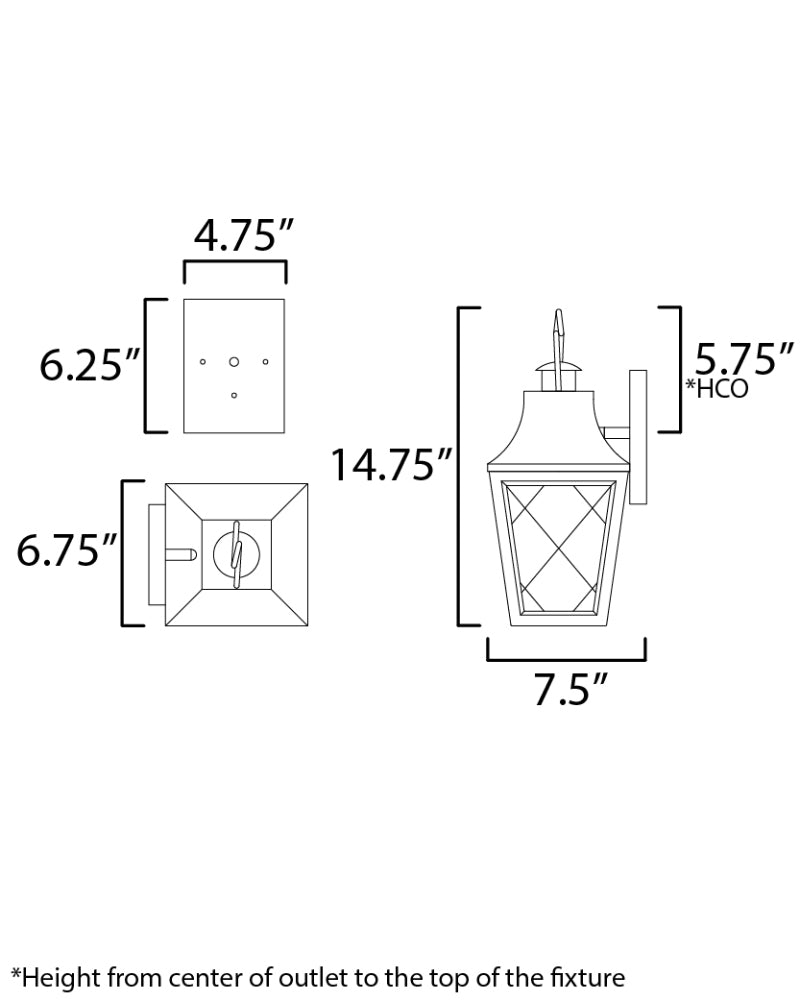 Maxim 30361 Storybook 1-lt 15" Tall Outdoor Wall Sconce