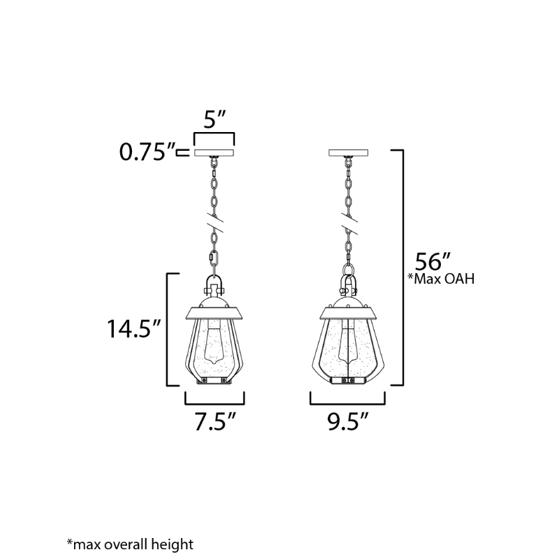 Maxim 30621 Mariner 1-lt 10" Outdoor Pendant