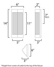 Maxim 30761 Triform 1-lt 14" Tall Outdoor Wall Sconce