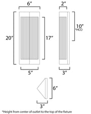 Maxim 30762 Triform 1-lt 20" Tall Outdoor Wall Sconce