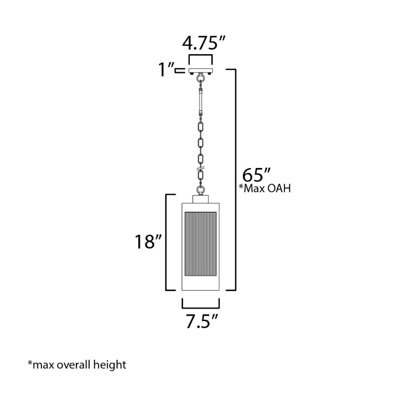 Maxim 30764 Triform 1-lt 8" Outdoor Pendant