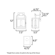 Maxim 30801 Bonham 1-lt 12" Tall Outdoor Wall Sconce