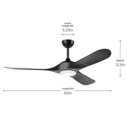 Kichler 310660 Mylo 60" Ceiling Fan with LED Light Kit