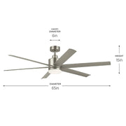 Kichler 310765 Loa 65" Ceiling Fan with LED Light Kit