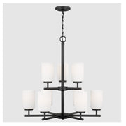 Generation 31162EN3 Oslo 9-lt 26" LED Chandelier, Black