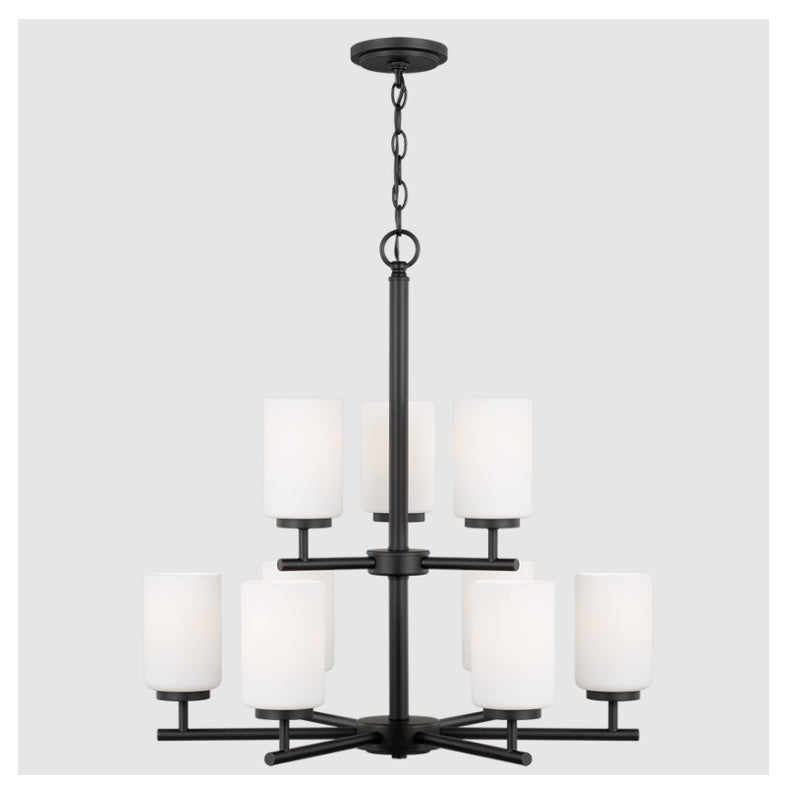 Generation 31162EN3 Oslo 9-lt 26" LED Chandelier, Black
