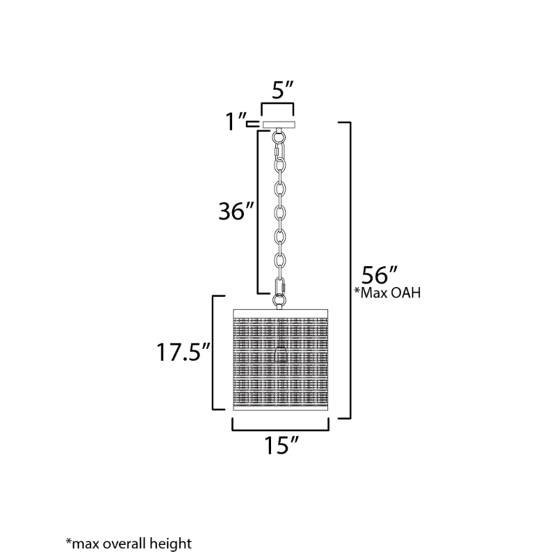 Maxim 31222 Hatcher 1-lt 15" Pendant