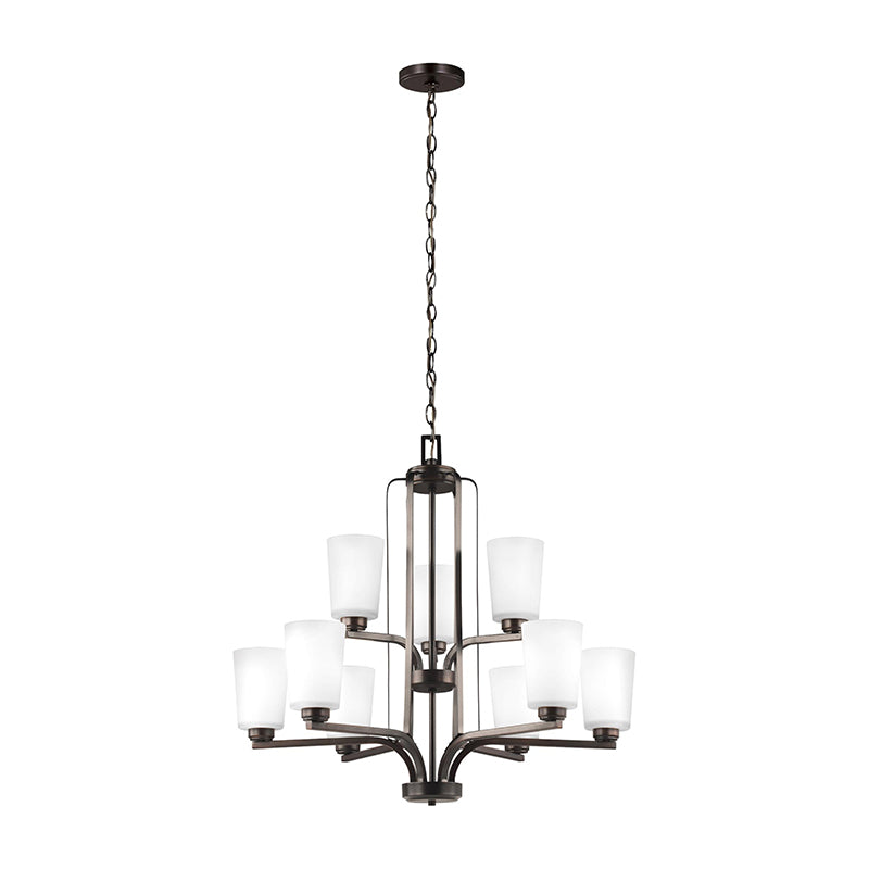 Generation 3128909EN3 Franport 9-lt 30" LED Chandelier