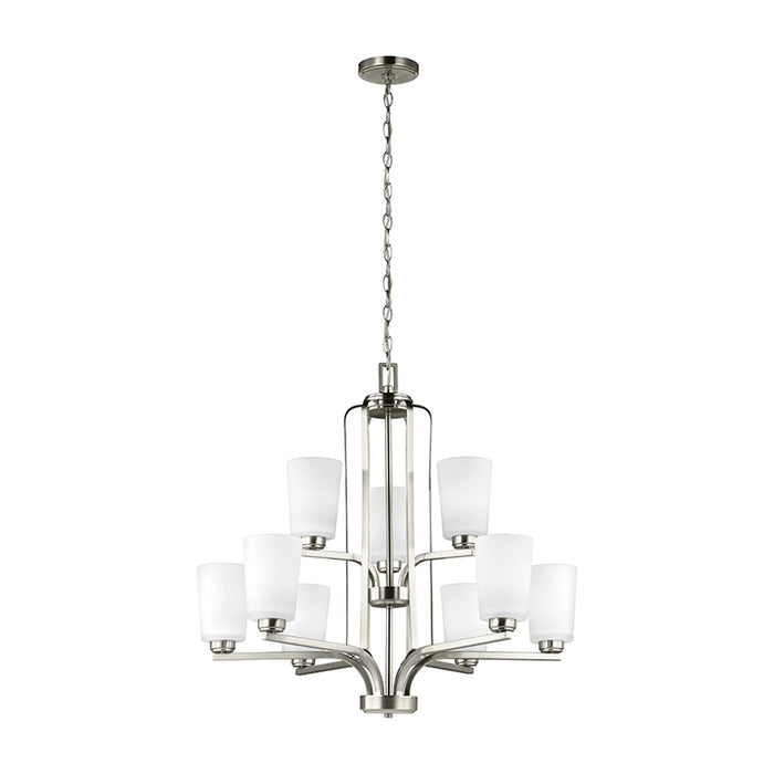 Generation 3128909EN3 Franport 9-lt 30" LED Chandelier