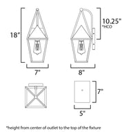 Maxim 3162 Bavaria 1-lt 18" Tall Outdoor Wall Sconce