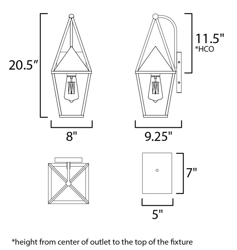 Maxim 3164 Bavaria 1-lt 21" Tall Outdoor Wall Sconce
