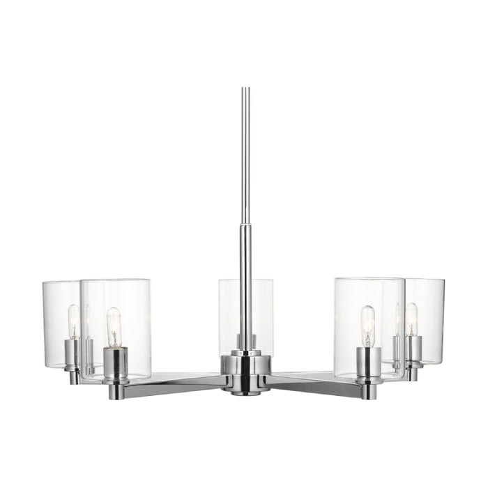 Visual Comfort 3164205C Fullton 5-lt 27" Chandelier with Clear Glass - Chrome