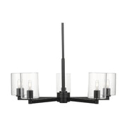 Visual Comfort 3164205C Fullton 5-lt 27" Chandelier with Clear Glass - Midnight Black