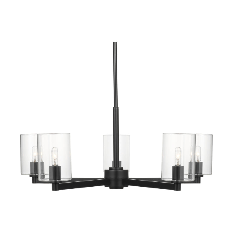 Visual Comfort 3164205C Fullton 5-lt 27" Chandelier with Clear Glass - Midnight Black