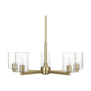 Visual Comfort 3164205C Fullton 5-lt 27" Chandelier with Clear Glass - Satin Brass