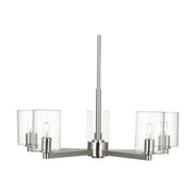Visual Comfort 3164205C Fullton 5-lt 27" Chandelier with Clear Glass - Brushed Nickel
