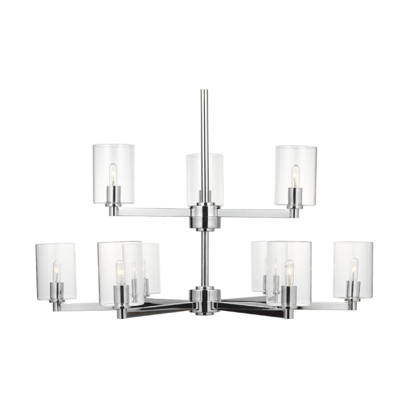Visual Comfort 3164209C Fullton 9-lt 30" Chandelier with Clear Glass - Chrome
