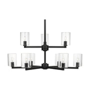 Visual Comfort 3164209C Fullton 9-lt 30" Chandelier with Clear Glass - Midnight Black
