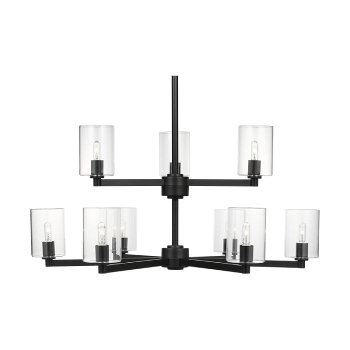 Visual Comfort 3164209C Fullton 9-lt 30" Chandelier with Clear Glass - Midnight Black