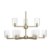 Visual Comfort 3164209C Fullton 9-lt 30" Chandelier with Clear Glass - Satin Brass