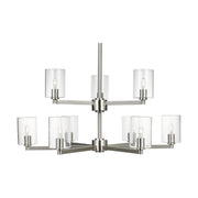 Visual Comfort 3164209C Fullton 9-lt 30" Chandelier with Clear Glass - Brushed Nickel