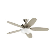 Kichler 330161 Renew 52" Ceiling Fan with LED Light Kit - Brushed Stainless Steel with Silver/Satin Black Blades