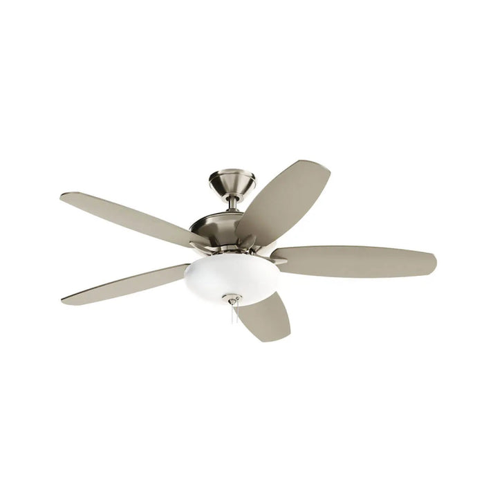 Kichler 330161 Renew 52" Ceiling Fan with LED Light Kit - Brushed Stainless Steel with Silver/Satin Black Blades