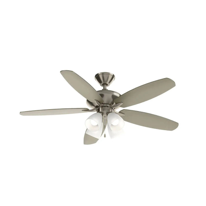Kichler 330162 Renew 52" Ceiling Fan with LED Light Kit - Brushed Stainless Steel with Silver/Satin Black Blades
