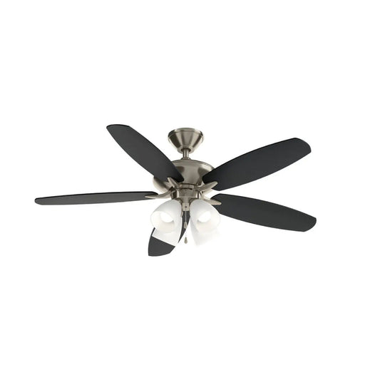 Kichler 330162 Renew 52" Ceiling Fan with LED Light Kit - Brushed Stainless Steel with Silver/Satin Black Blades