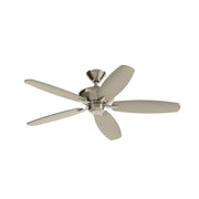 Kichler 330164 Renew 52" Ceiling Fan - Brushed Stainless Steel with Silver/Satin Black Blades