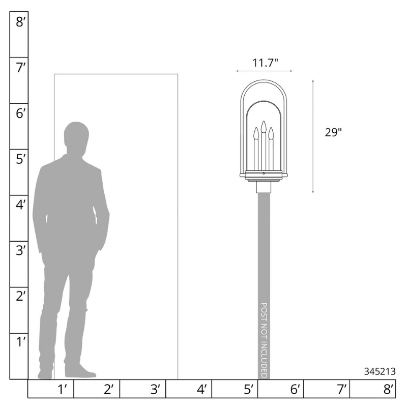 Hubbardton Forge 345213 Davis 1-lt 29" Tall Outdoor Post Light