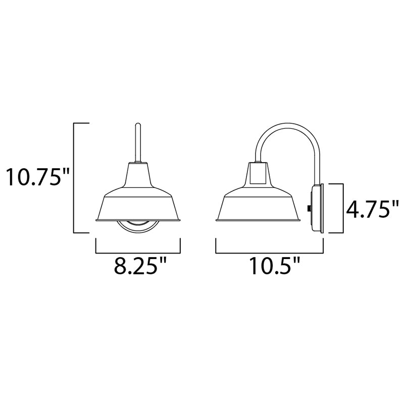 Maxim 35015 Pier M 1-lt  8.25" Outdoor Wall Sconce