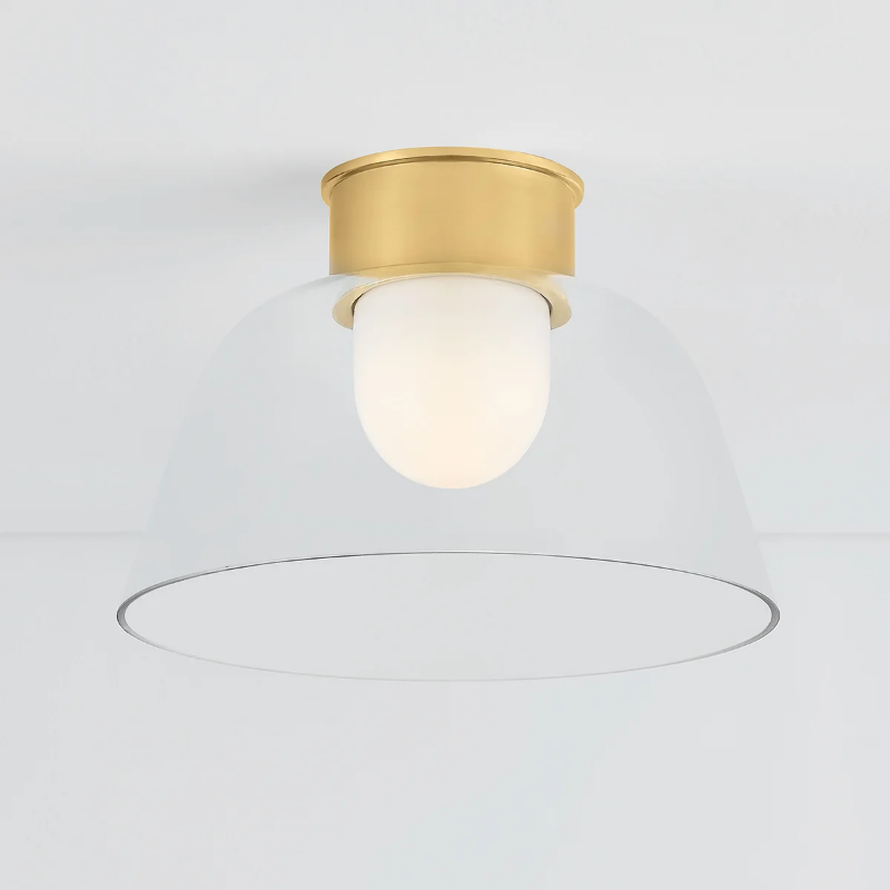Hudson Valley 3514 Lakeside 1-lt 14" Flush Mount - Aged Brass