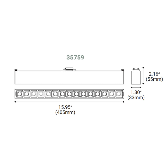 Eurofase 35759 Construct 16" LED 24V Track System Multiples Lens