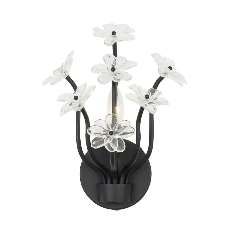 Varaluz 378W01 Wildflower 1-lt 11" Tall Wall Sconce - Matte Black