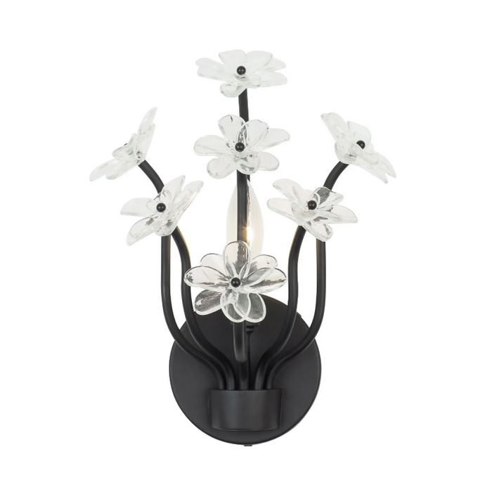 Varaluz 378W01 Wildflower 1-lt 11" Tall Wall Sconce - Matte Black