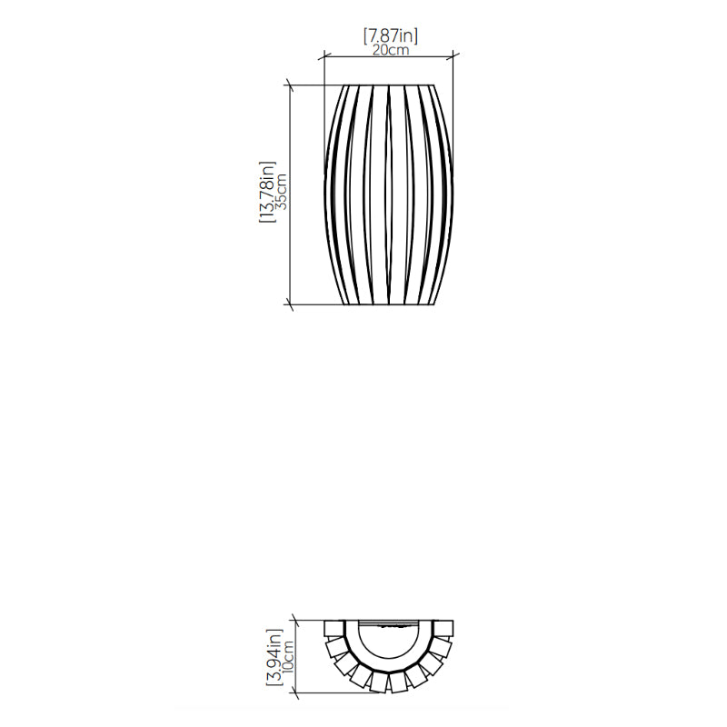 Accord 4014LED Barrel 1-lt 14" Tall Wall Light