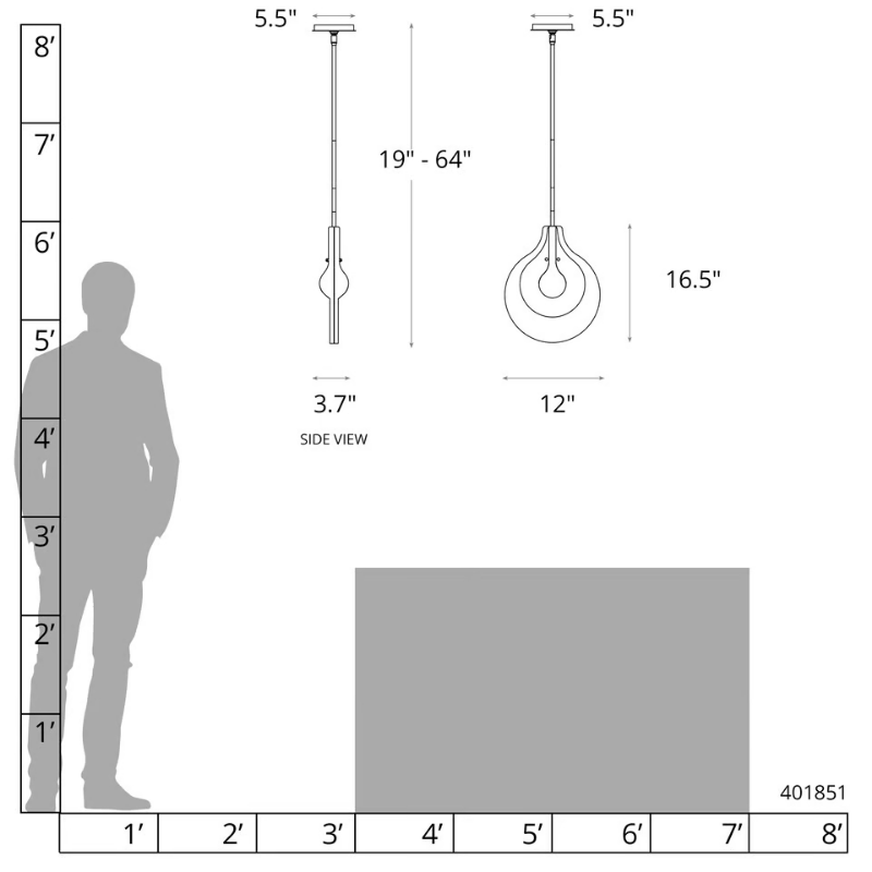 Hubbardton Forge 401851 Veneto 1-lt 4" LED Pendant