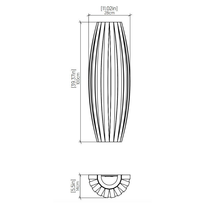 Accord 4041 Barrel 3-lt 39" Tall LED Wall Light