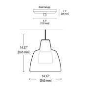 PrentaLux 411 Series 3DP Pendant with Disk Canopy