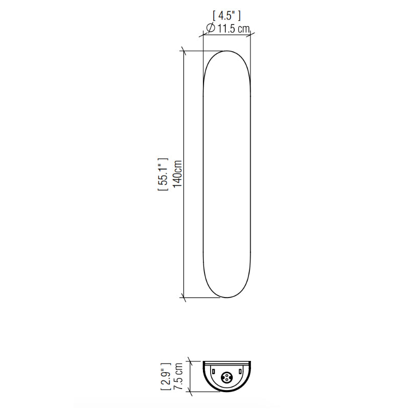 Accord 4196 Clean 2-lt 55" Tall LED Wall Light