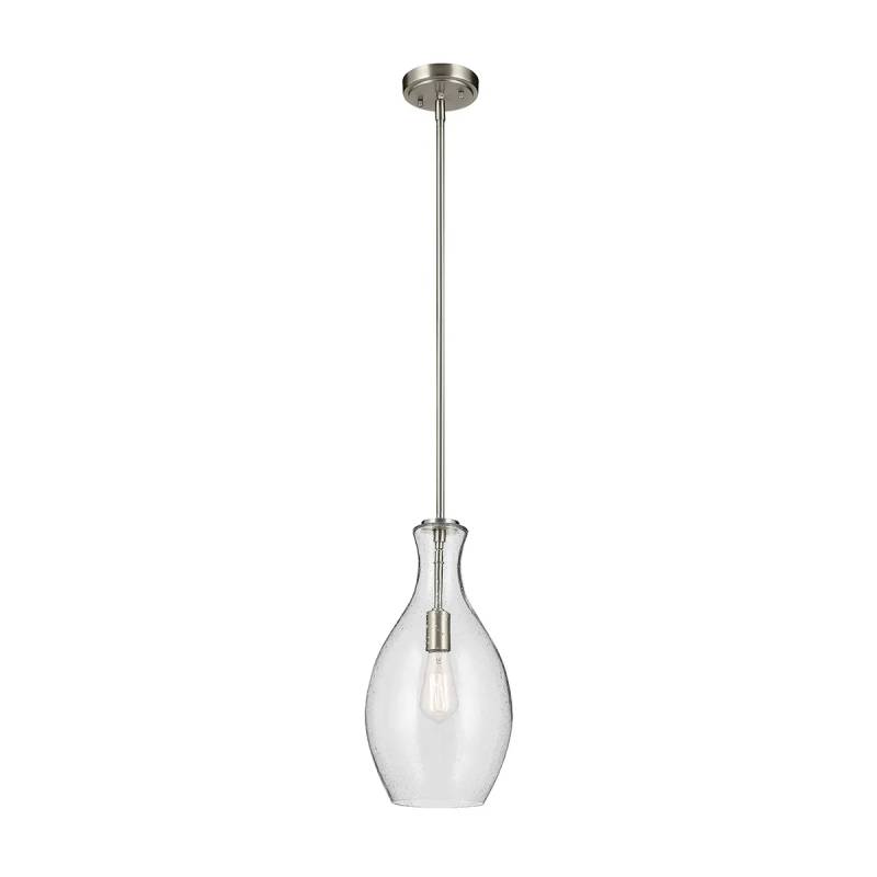 Kichler 42047 Everly 1-lt 9" Pendant-Brushed Nickel