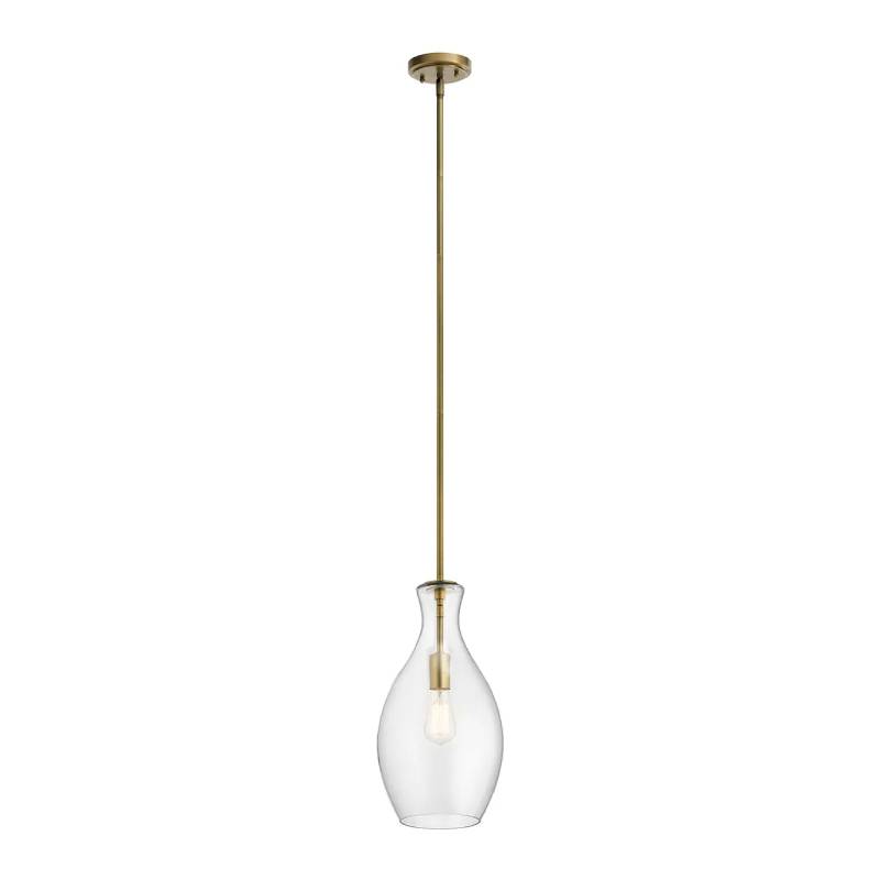 Kichler 42047 Everly 1-lt 9" Pendant-Natural Brass
