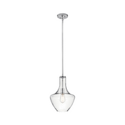 Kichler 42141 Everly 1- lt 11" Bell Pendant - Chrome/Clear