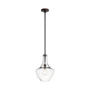 Kichler 42141 Everly 1- lt 11" Bell Pendant - Olde Bronze/Clear